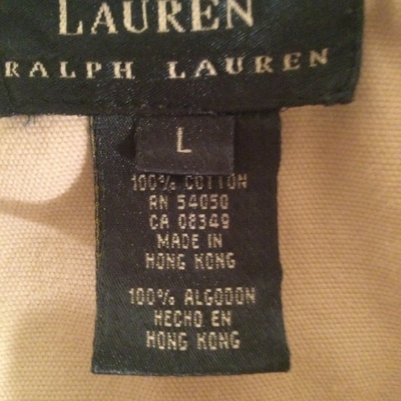 Vintage Lauren Ralph Lauren Khaki 100% Cotton Utility Field Long Sleeve Shirt - Picture 3 of 10